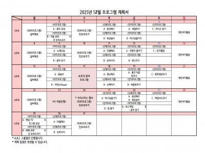 25년 12월 프로그램 계획서